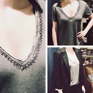 Gray beaded shirt